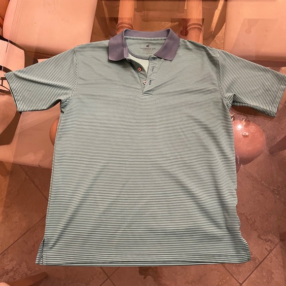 Caribbean Joe Mens Polo Shirt Striped Golf Casual Short Sleeve Medium - Picture 1 of 5